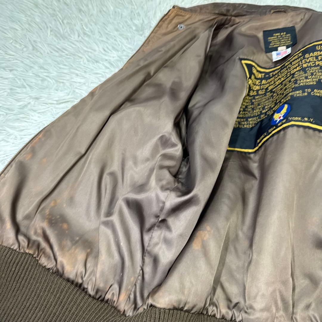 ☆【USA製】AVIREX A-2 フライトジャケット SCOVILL レザー☆