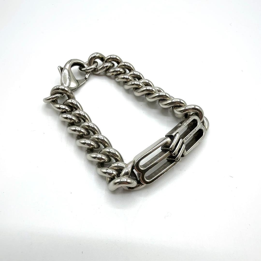 ◇バレンシアガ◇インターロックBB/ロゴ/ブレスレット/ブラスレ/シルバー