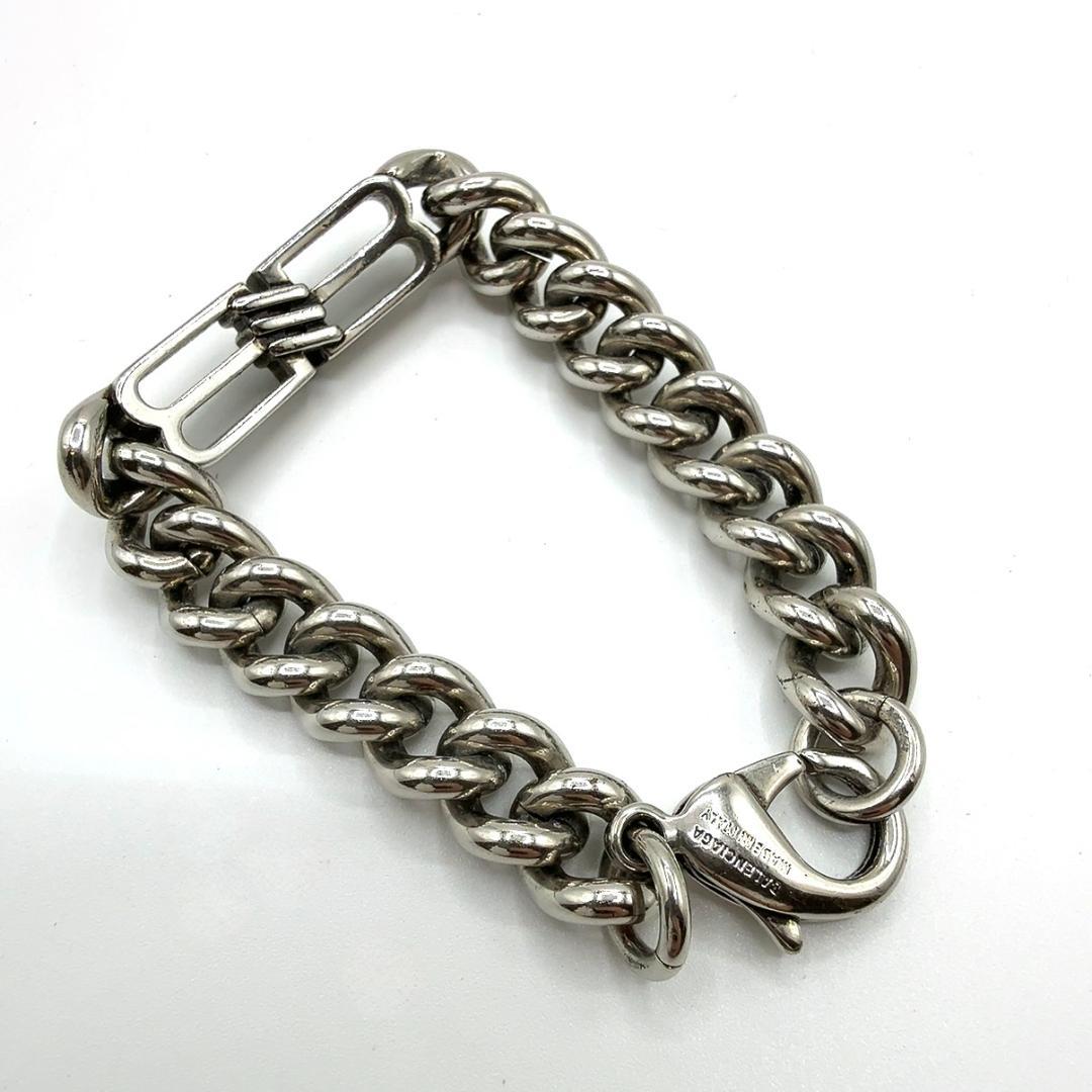 ◇バレンシアガ◇インターロックBB/ロゴ/ブレスレット/ブラスレ/シルバー