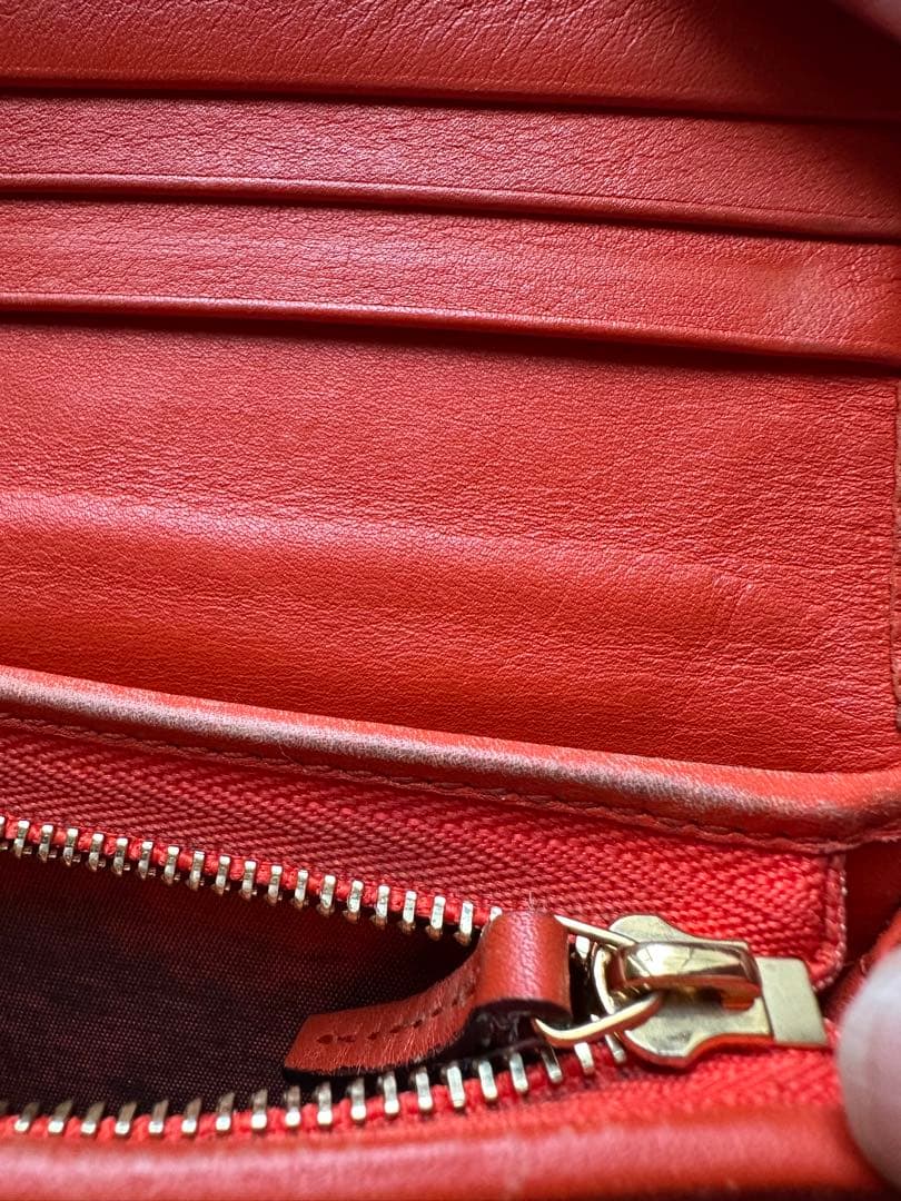 GUCCI ヘビ革 二つ折り財布 オレンジ　パイソン