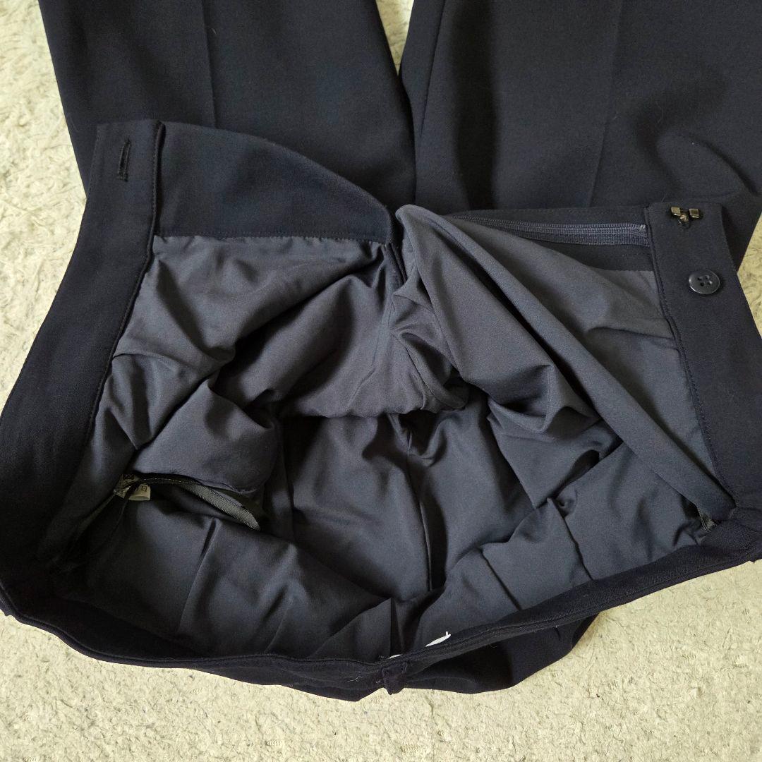 美品 現行タグ NBB ダブルクロス ノーカラー パンツスーツ サイズL 濃紺