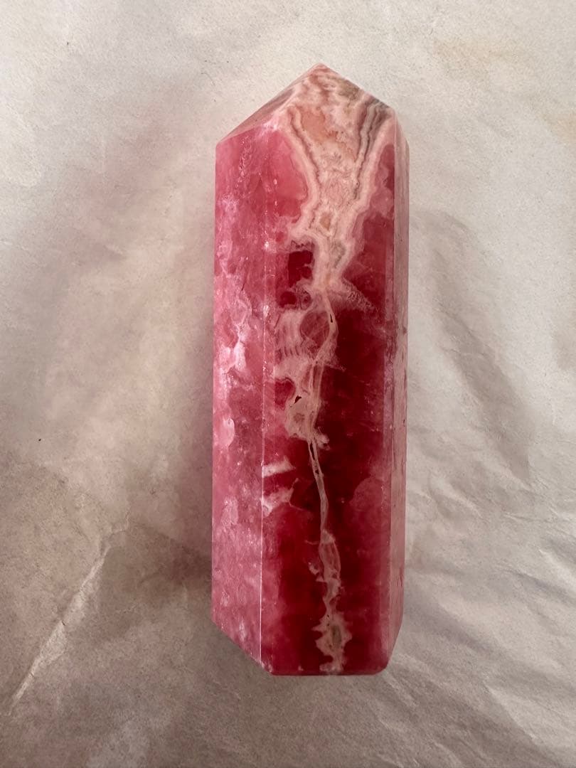 高品質　インカローズ　ロードクロサイト　タワー　六角柱