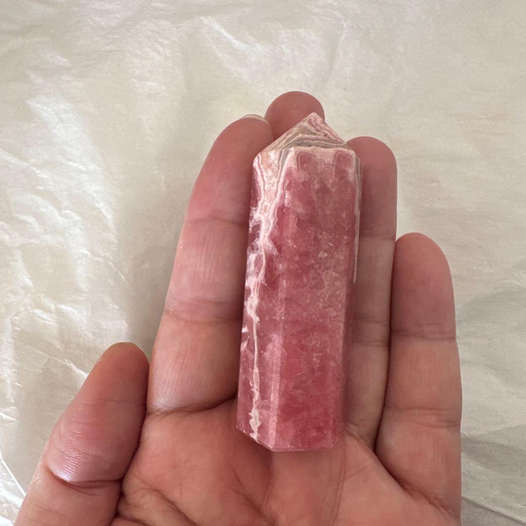 高品質　インカローズ　ロードクロサイト　タワー　六角柱