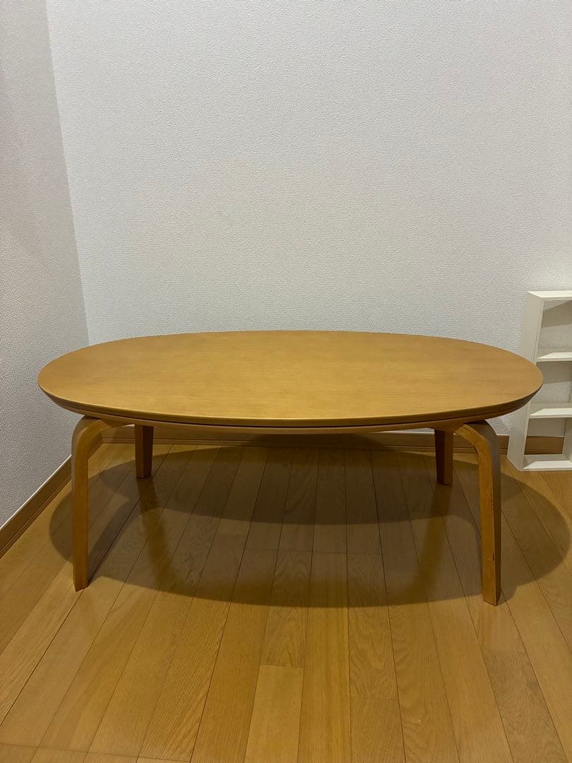 木製楕円形センターテーブル コタツ