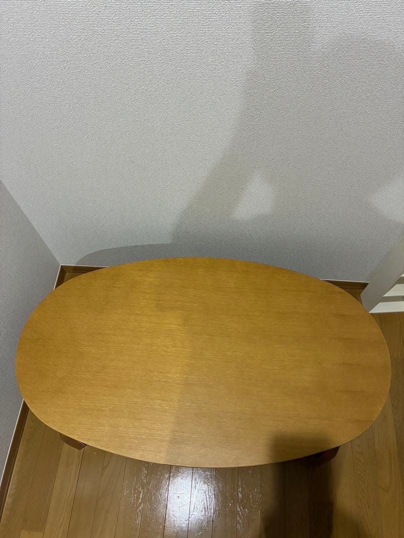 木製楕円形センターテーブル コタツ