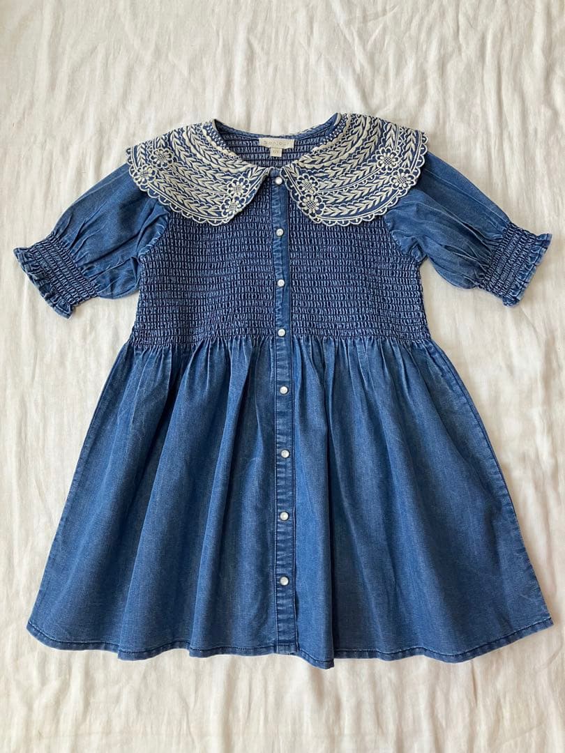 ワンピース Bonjour DENIM TUNIQUE handsmock 10y