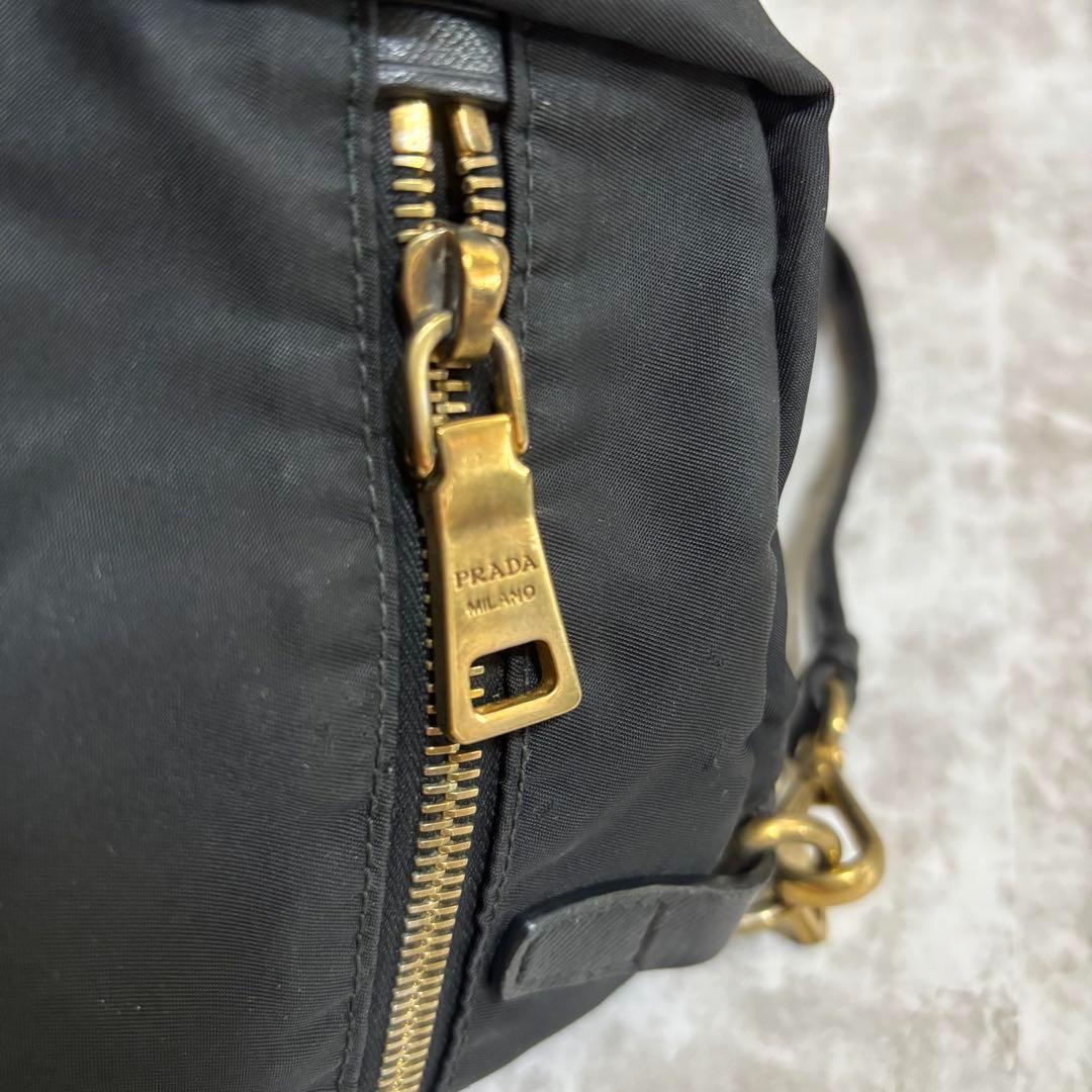 I53 PRADA プラダ　ボストンバッグ　三角ロゴ　ナイロン　2way 良品