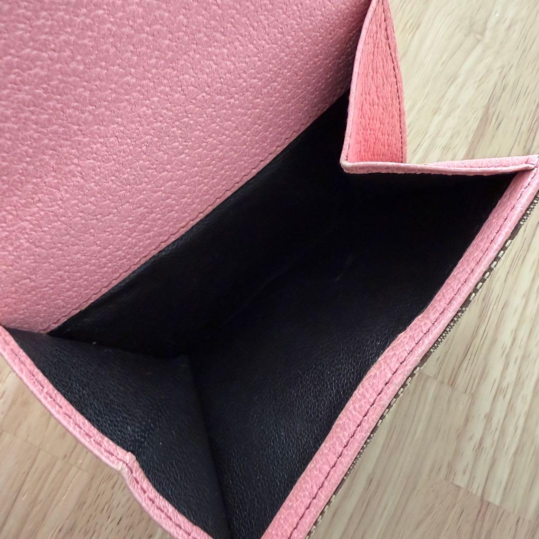 Gucci GGパターン 二つ折り財布 ベージュ/ピンク