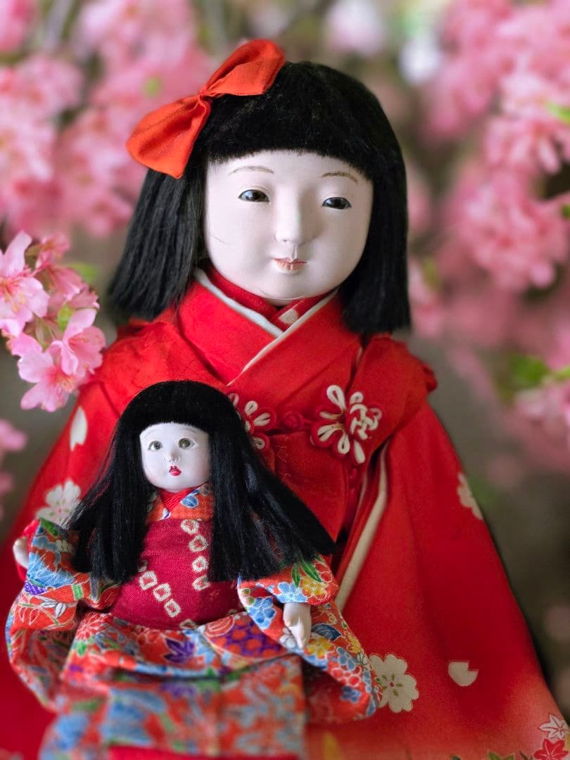 ☆うさぎ✨市松人形(訳あり）『♡華姫♡御前&豆:市松人形セット』✨
