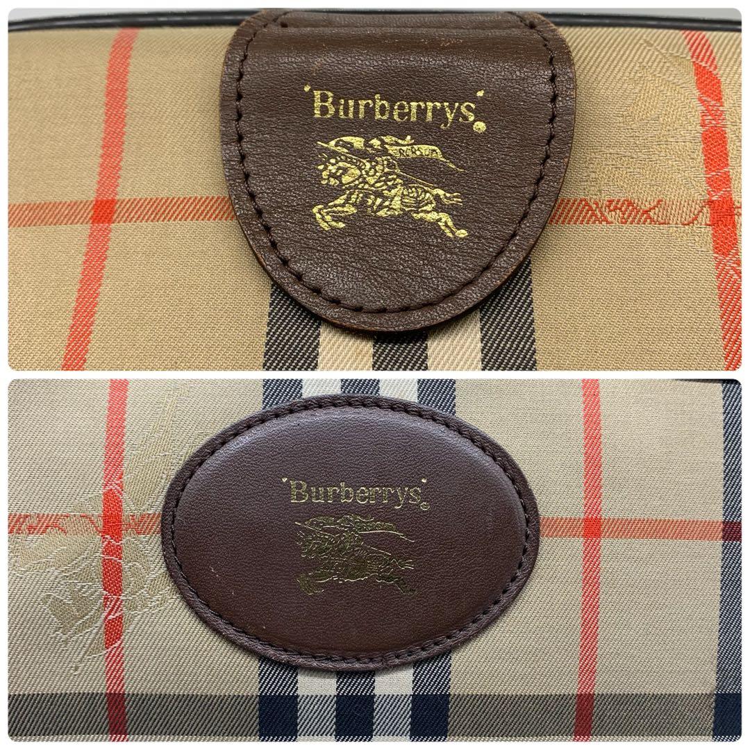 バーバリー ミニボストンバッグ ノバチェック ホースロゴ シャドーホース