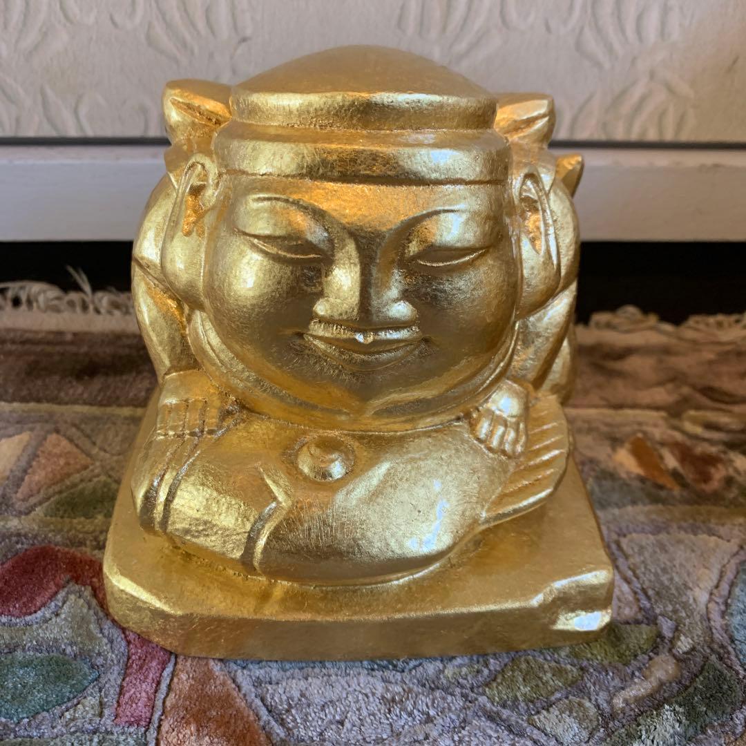 平櫛田中 満徳恵比寿尊 福聚大黒天尊 ブロンズ像 金 一対 新品 保証書付き