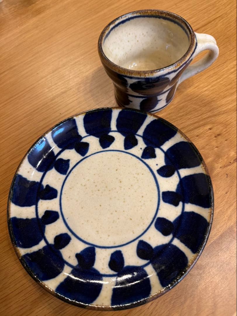 未使用　遠藤太郎　益子焼　無花果柄