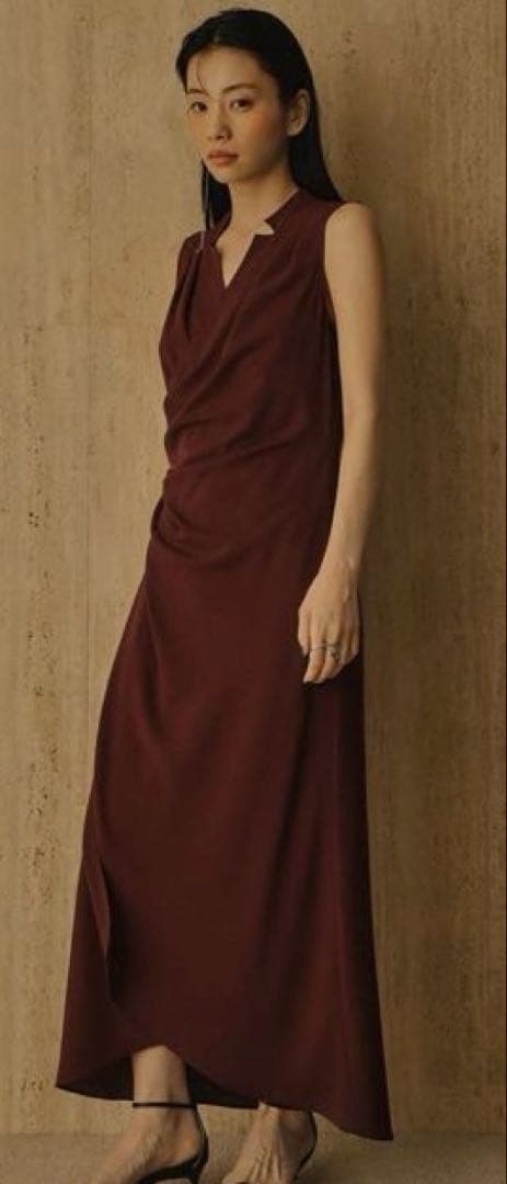 【お値下げ】anuans アニュアンス　ライトダブルサテンカシュクールワンピース