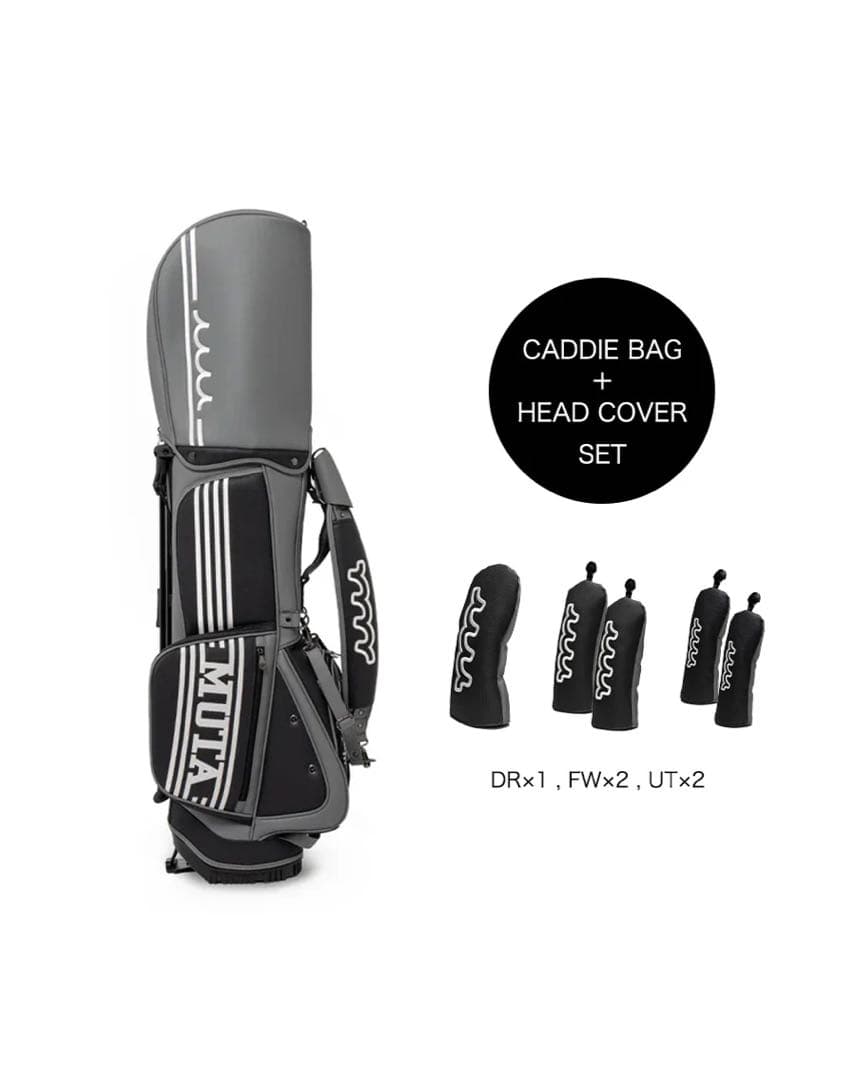 MUTA エシカルレザー キャディバッグ＆ヘッドカバーセット　グレー