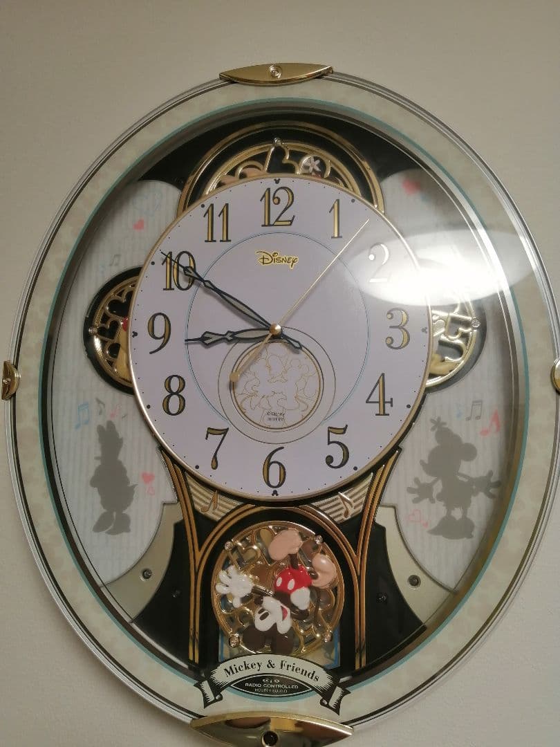 美品　ディズニー　電波　からくり時計　リズム　M509 ミッキー&フレンズ