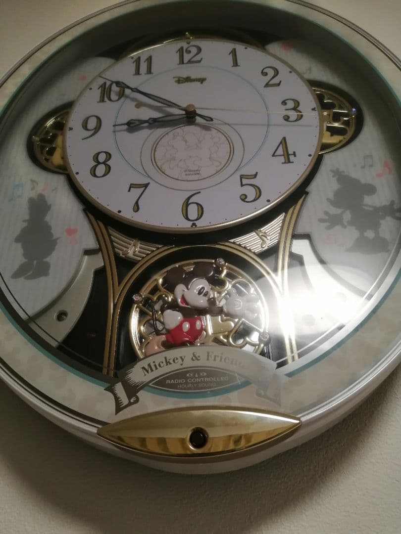 美品　ディズニー　電波　からくり時計　リズム　M509 ミッキー&フレンズ