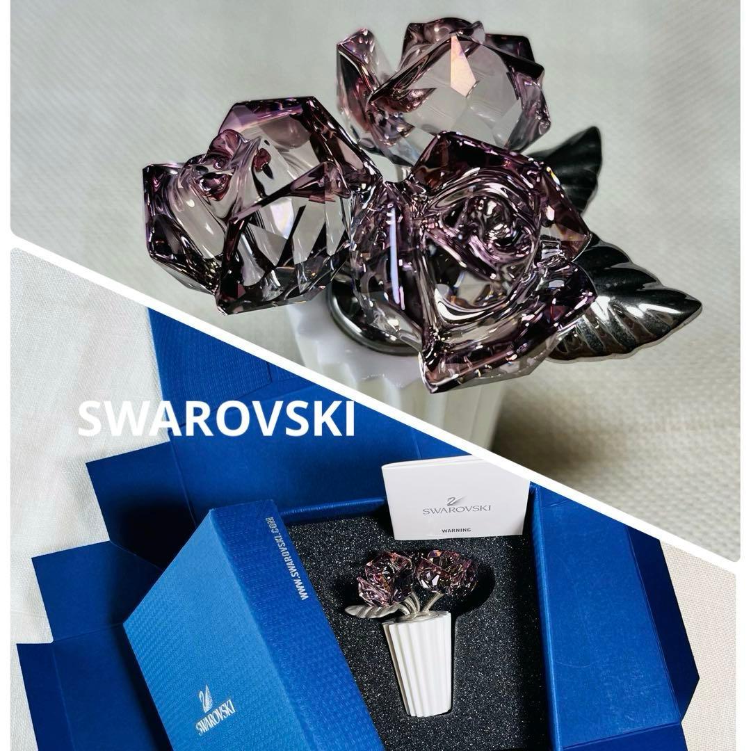 SWAROVSKI スワロフスキー　クリスタル　薔薇　バラ　ローズフラワー　置物