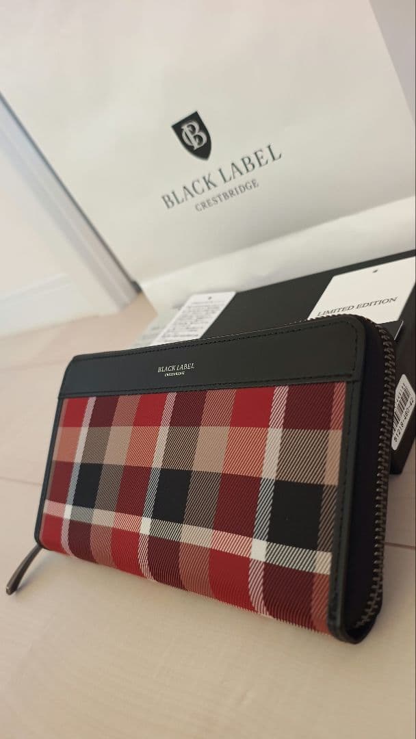 【新品ショップ袋付】ブラックレーベル クレストブリッジ ラウンドジップウォレット