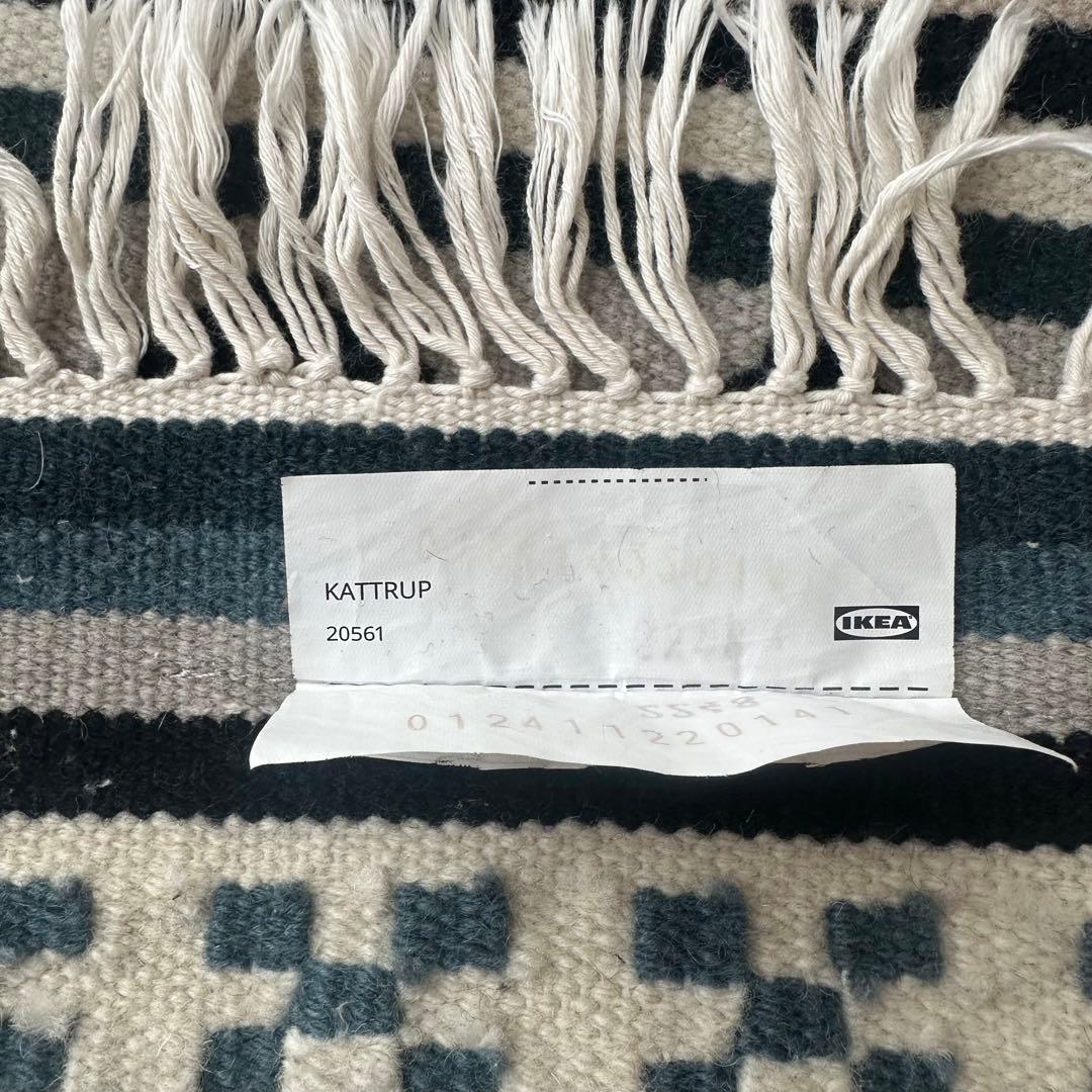 廃盤 old ikea KATTRUP 平織り ウール ラグ 北欧 ネイティブ柄