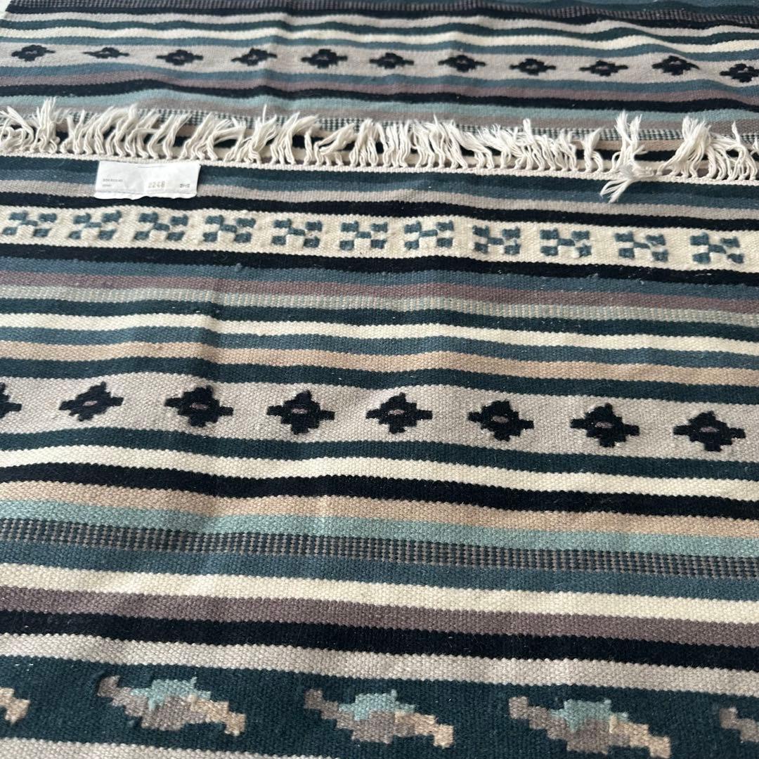 廃盤 old ikea KATTRUP 平織り ウール ラグ 北欧 ネイティブ柄