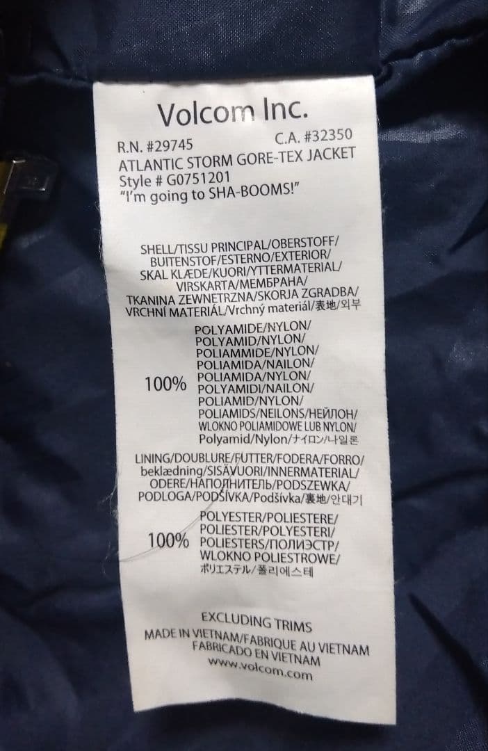 VOLCOM ボルコム GORE-TEX スノーボードウエア サイズL