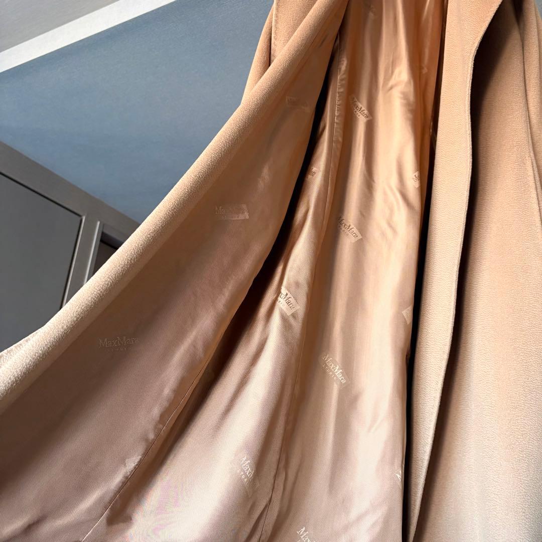 新品同様‼️ マックスマーラ 艶感美しい ショールカラーベルテッドコート