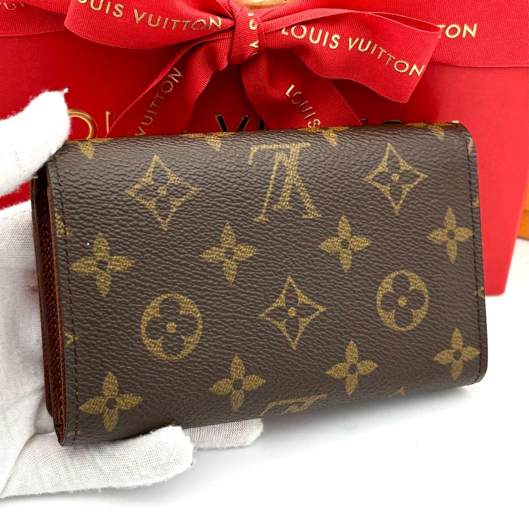 ☆美品☆ルイヴィトン モノグラム 折り財布 ポルトモネビエトレゾール ウォレット