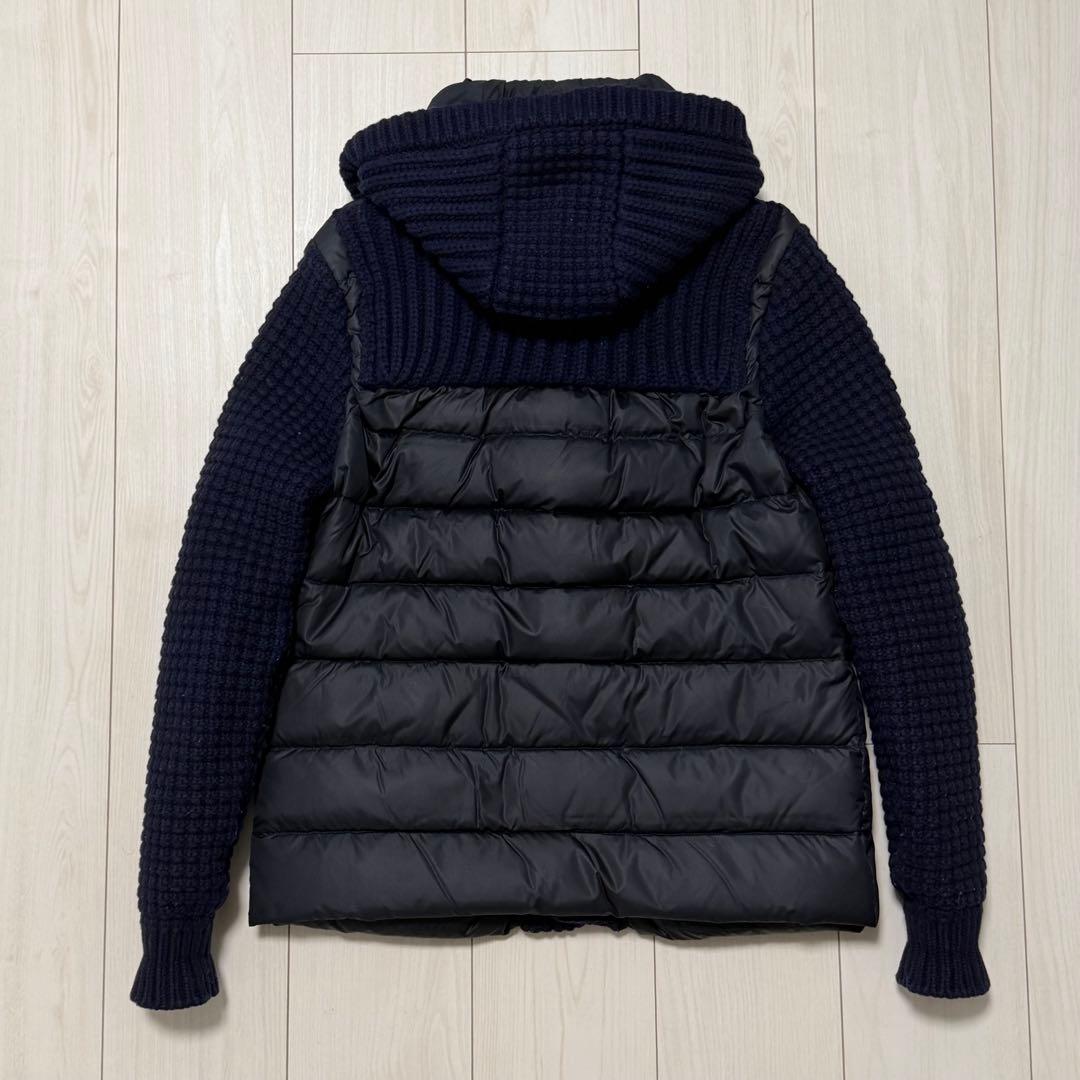 Bark バーク 鬼ワッフル編み ダウンジャケット ネイビー 異素材