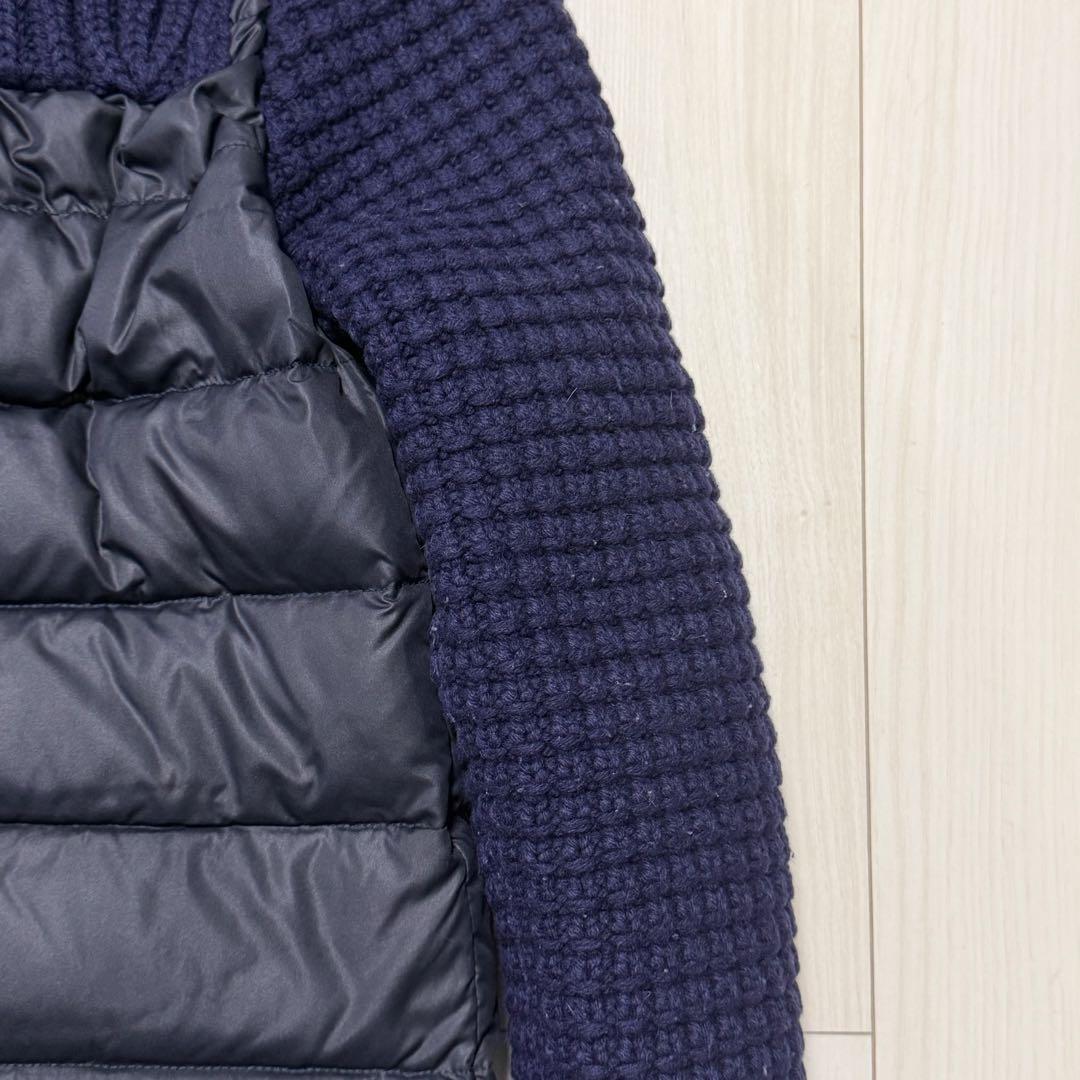 Bark バーク 鬼ワッフル編み ダウンジャケット ネイビー 異素材