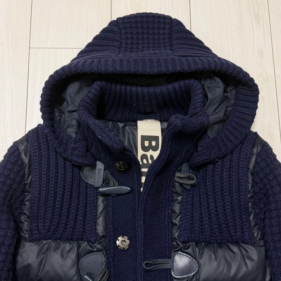 Bark バーク 鬼ワッフル編み ダウンジャケット ネイビー 異素材