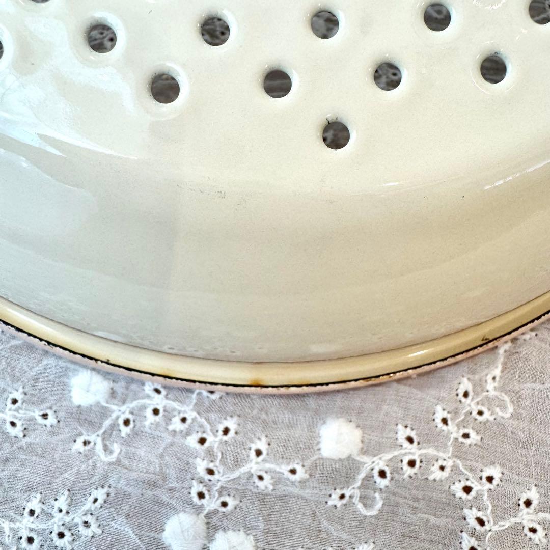 希少レア 旧イマン ポーレットコランダープレート ホーロー 花柄雑貨アンティーク