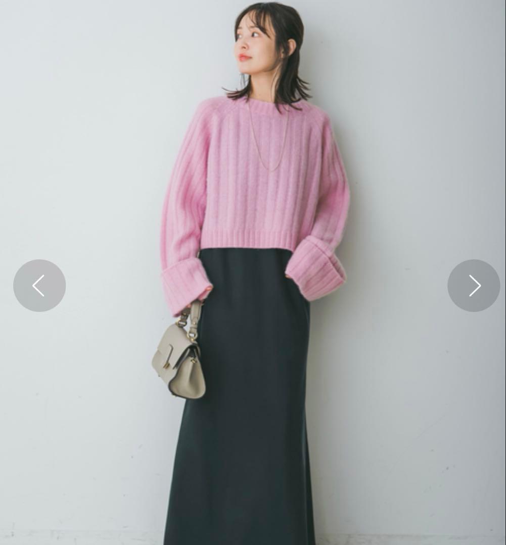 Nobleヤクワイドリブニットプルオーバー 新品