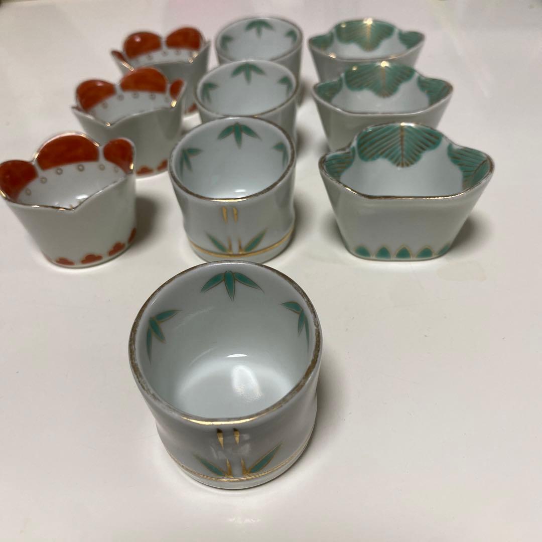バラ売り可 有田焼 徳幸窯 小付 松3個 竹4個 梅3個 全10個セット