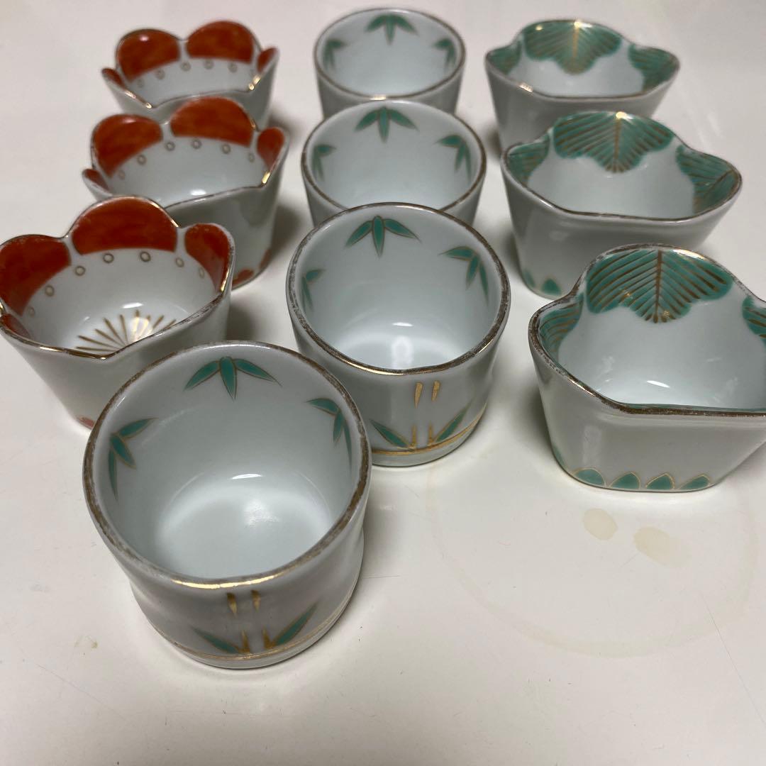 バラ売り可 有田焼 徳幸窯 小付 松3個 竹4個 梅3個 全10個セット