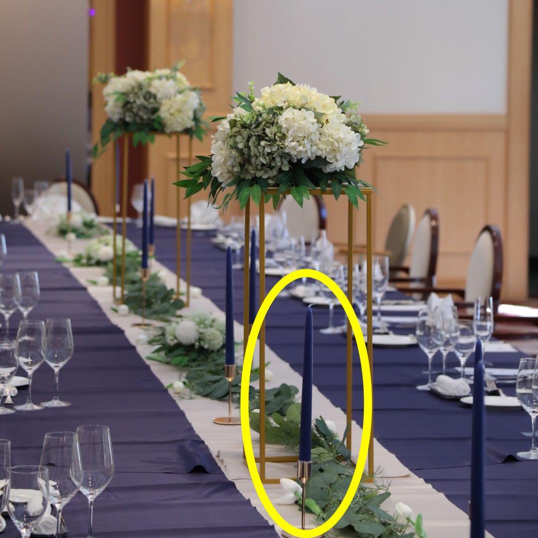 結婚式 テーパーキャンドル キャンドルホルダー ネイビー ゴールド