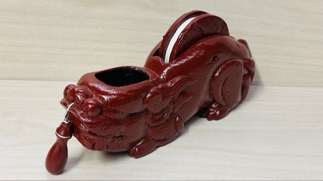 墨壺　唐獅子　墨壷　大工道具　工芸品　すみつぼ　墨坪　墨ツボ　縁起物　希少