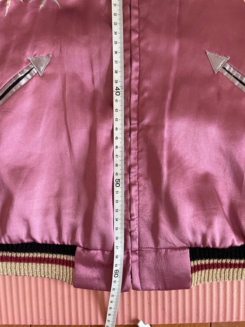 TAILOR スカジャン Lサイズ ピンク・シルバーらリバーシブル