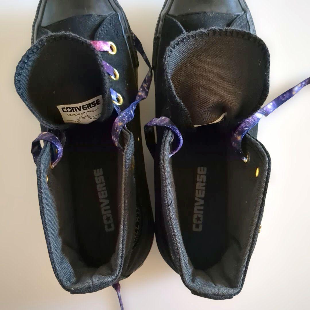 希少デザイン★極美品★コンバース スニーカー ハート スタッズ 宇宙柄 24cm