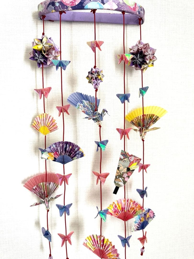 ③ 吊るし飾り（大）　ひな祭り　お雛様　桃の節句　壁飾り 紫