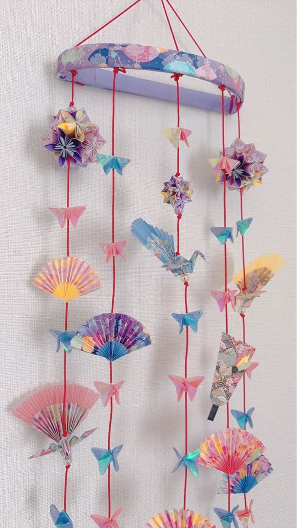 ③ 吊るし飾り（大）　ひな祭り　お雛様　桃の節句　壁飾り 紫