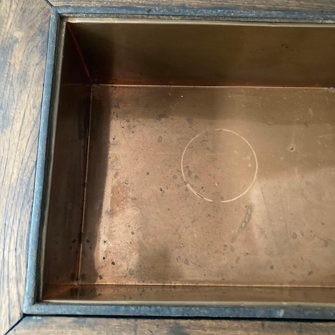 囲炉裏テーブル 時代家具 アンティーク古家具　侘び寂び ガラス 引き出し付