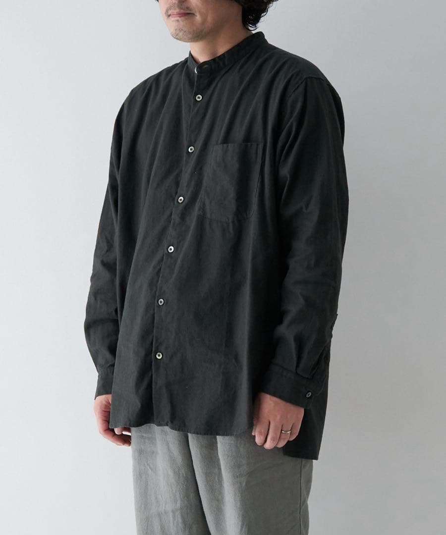 起毛リネン バンドカラーシャツ (25AW)