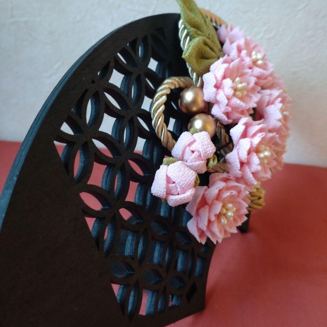 桜飾り　つまみ細工　お花見うさぎ2025　季節飾り　桜うさぎ置き物　春　桜