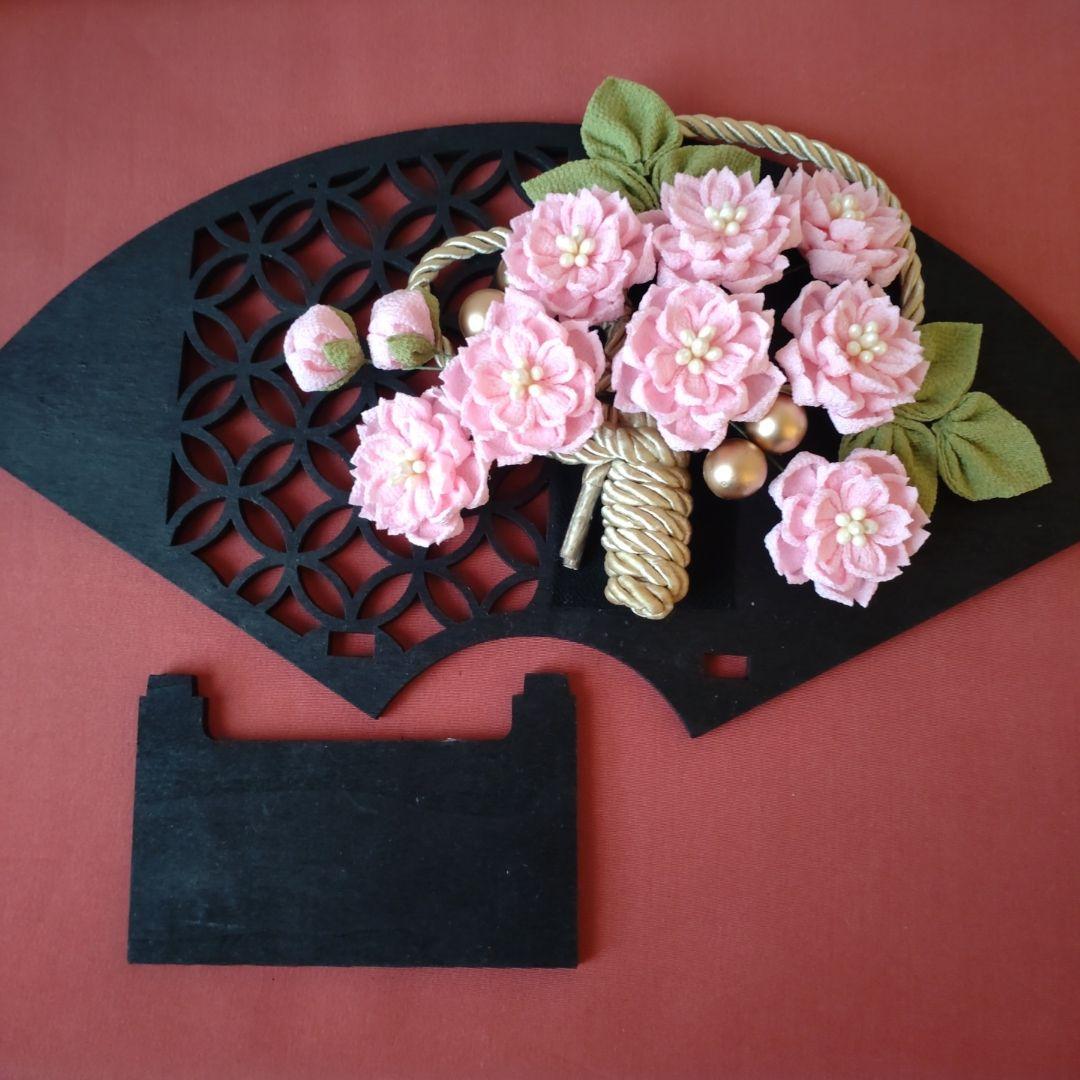 桜飾り　つまみ細工　お花見うさぎ2025　季節飾り　桜うさぎ置き物　春　桜