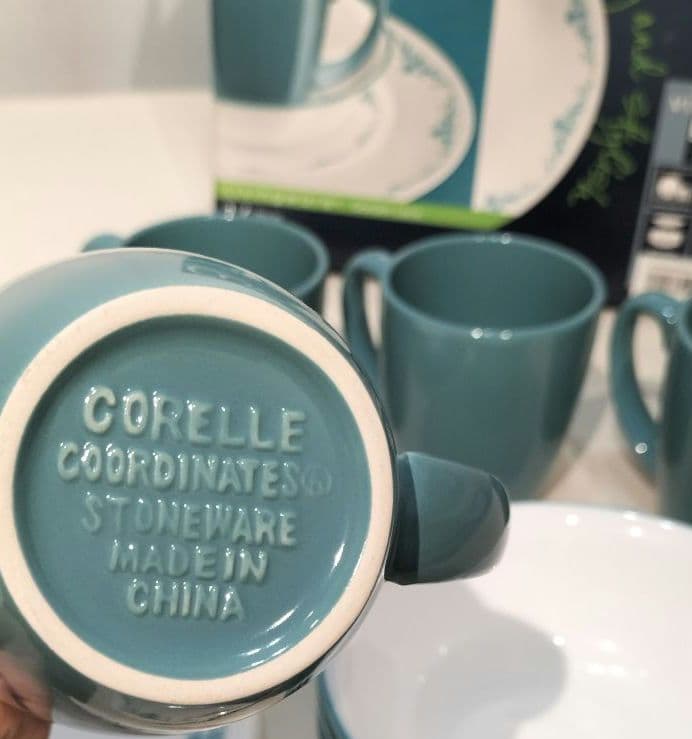 コレール　アメリカ　ガーデンレースミントブルー　16ピースセット