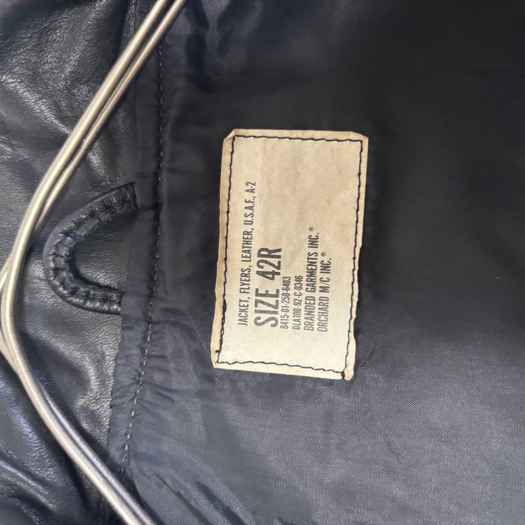 希少✨90's レザージャケット A-2 フライト　米軍官給品　42 本革　黒