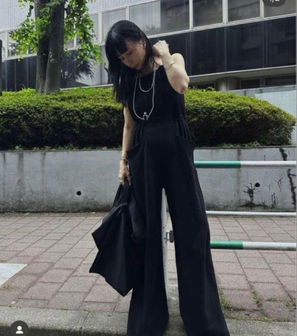 【美品】Ameri SWEAT EASY ROMPERS ブラック(Sサイズ)