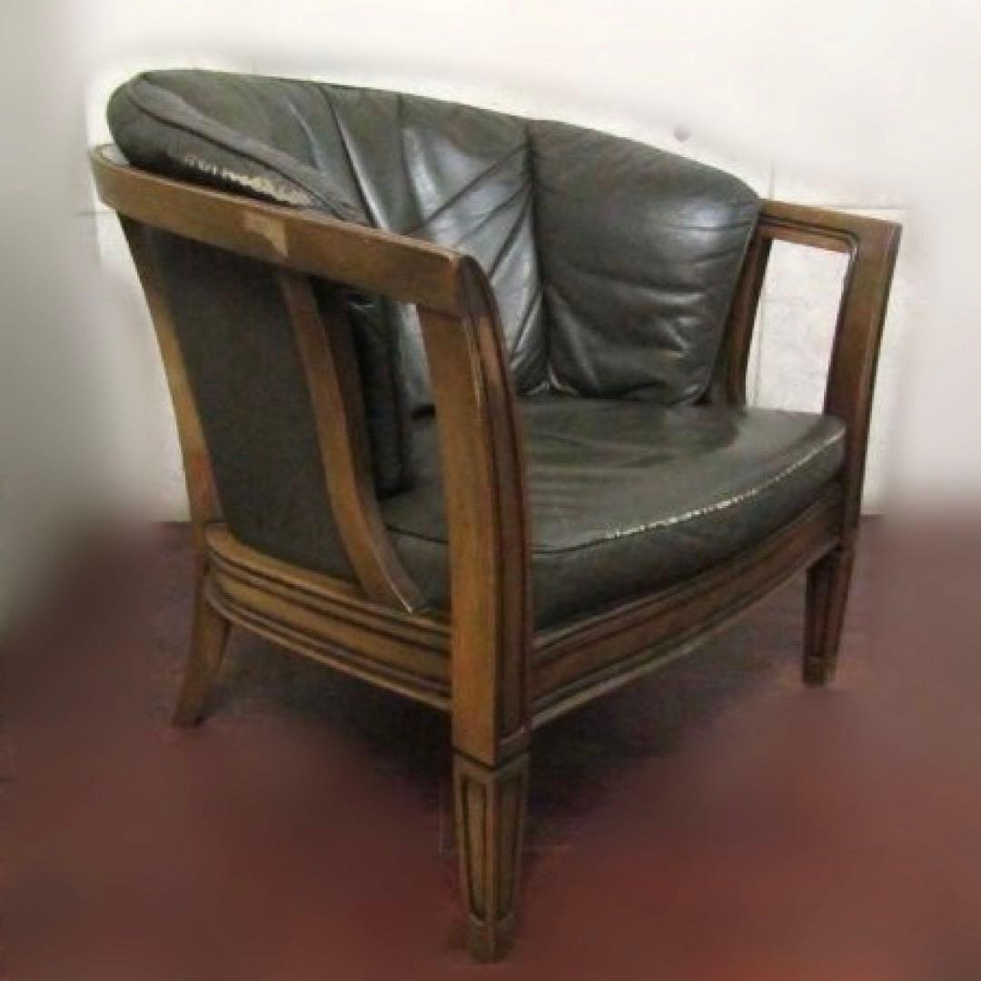 MARUNI マルニ木工 地中海ロイヤル　総革シャルルシングルソファ