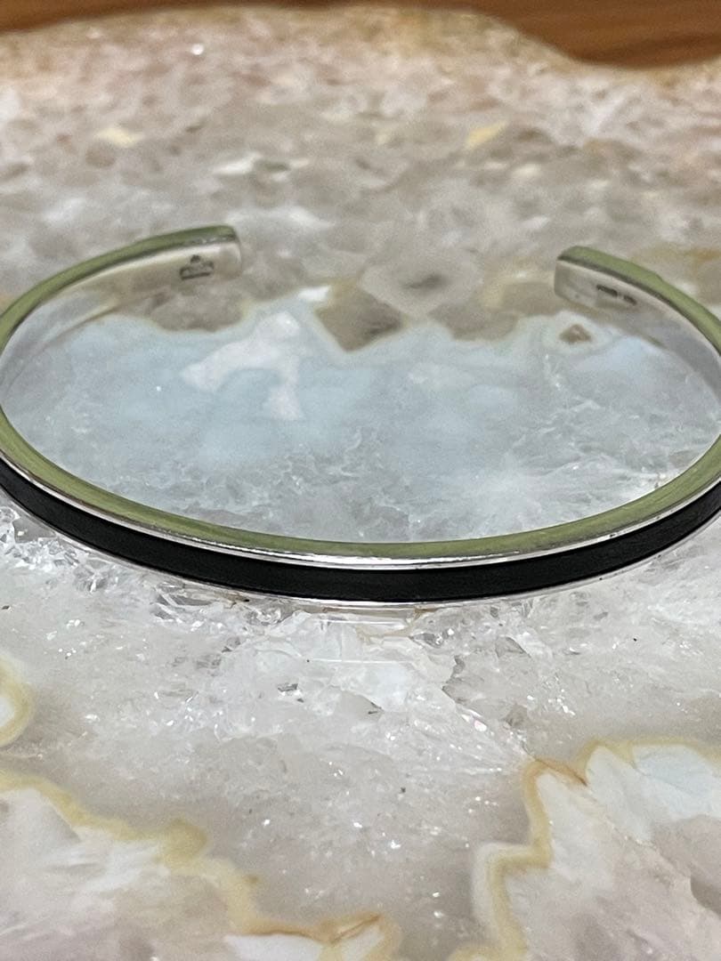 GUCCI グッチ レザー シルバー バングル ブレスレット　希少　ヴィンテージ