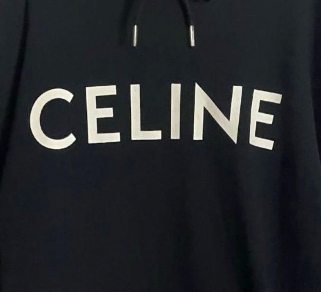 ⭐*︎様 CELINE セリーヌ ロゴ プリント ルーズ　プルオーバー パーカー